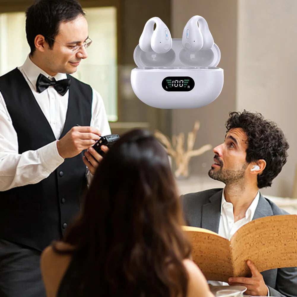 144 Languages Translation Earphones Ear Clip AI Translator Earbuds Intelligent Translate Earbuds for Travel Business Learning