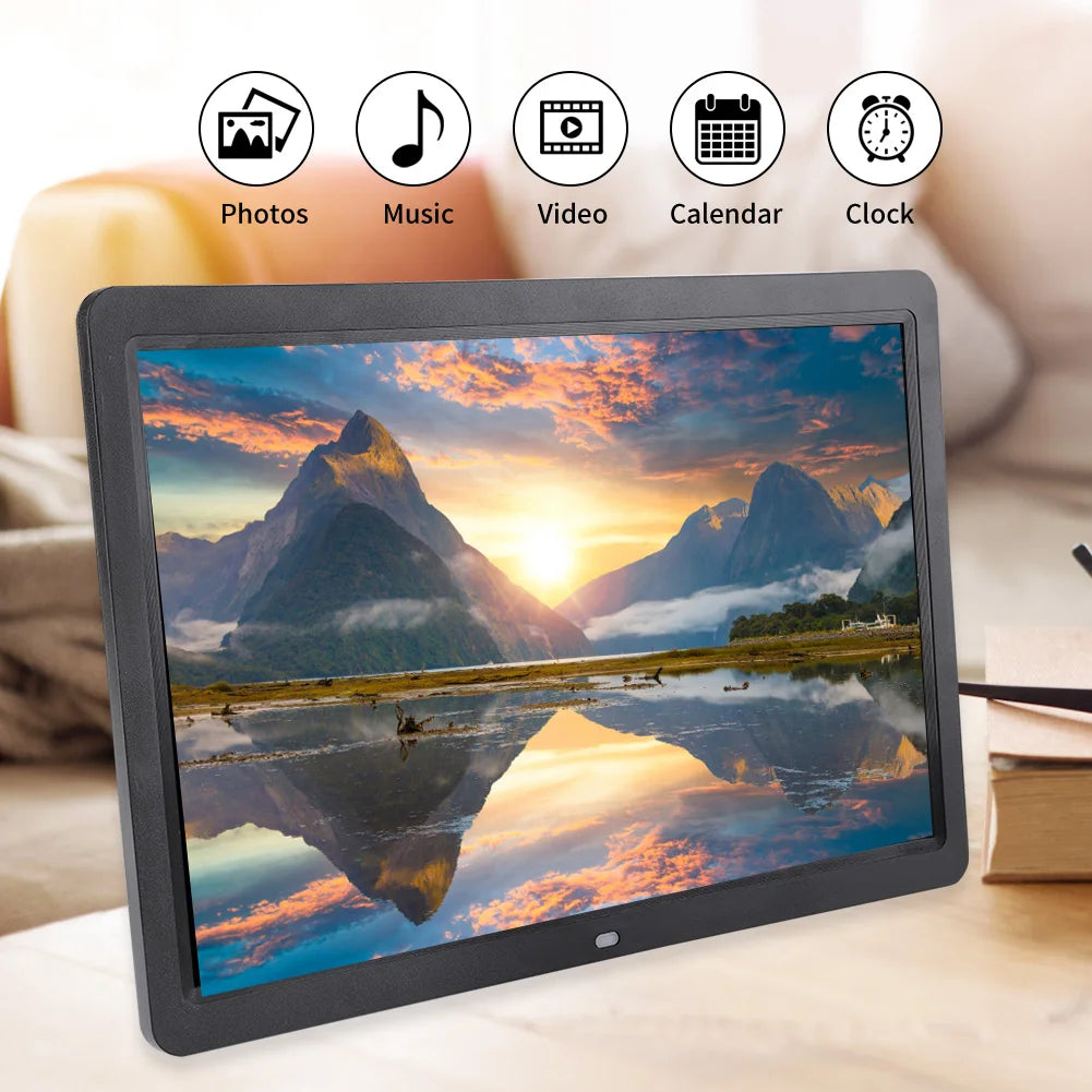 15.4 in Digital Photo Frame Multifunction 1280*800 Digital Photo Frame Music Movie Player with Remote Controller