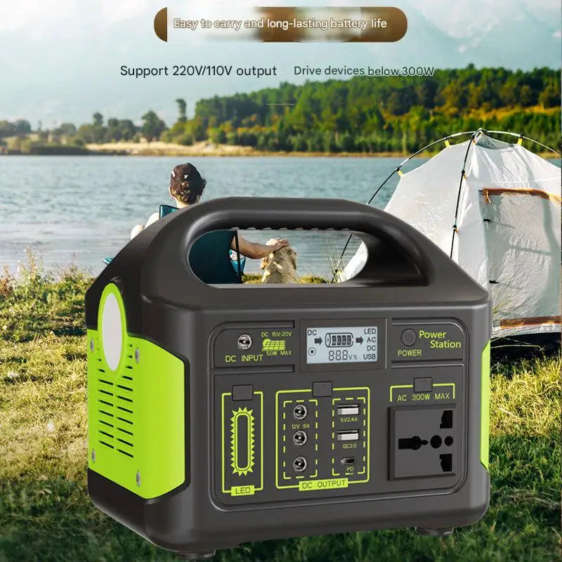 300w outdoor energy storage power supply 204.8wh/256whmovable power supply 220v 110v emergency camping style self-driving