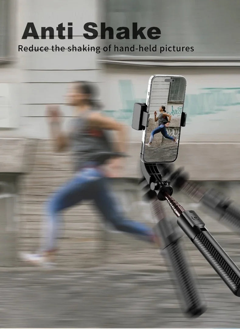 Cellphone Gimbal Stabilizer for Smartphone Mobile 1-Axis Anti Shake Selfie Stick Handheld Video Tripod Phone Holder for iPhone