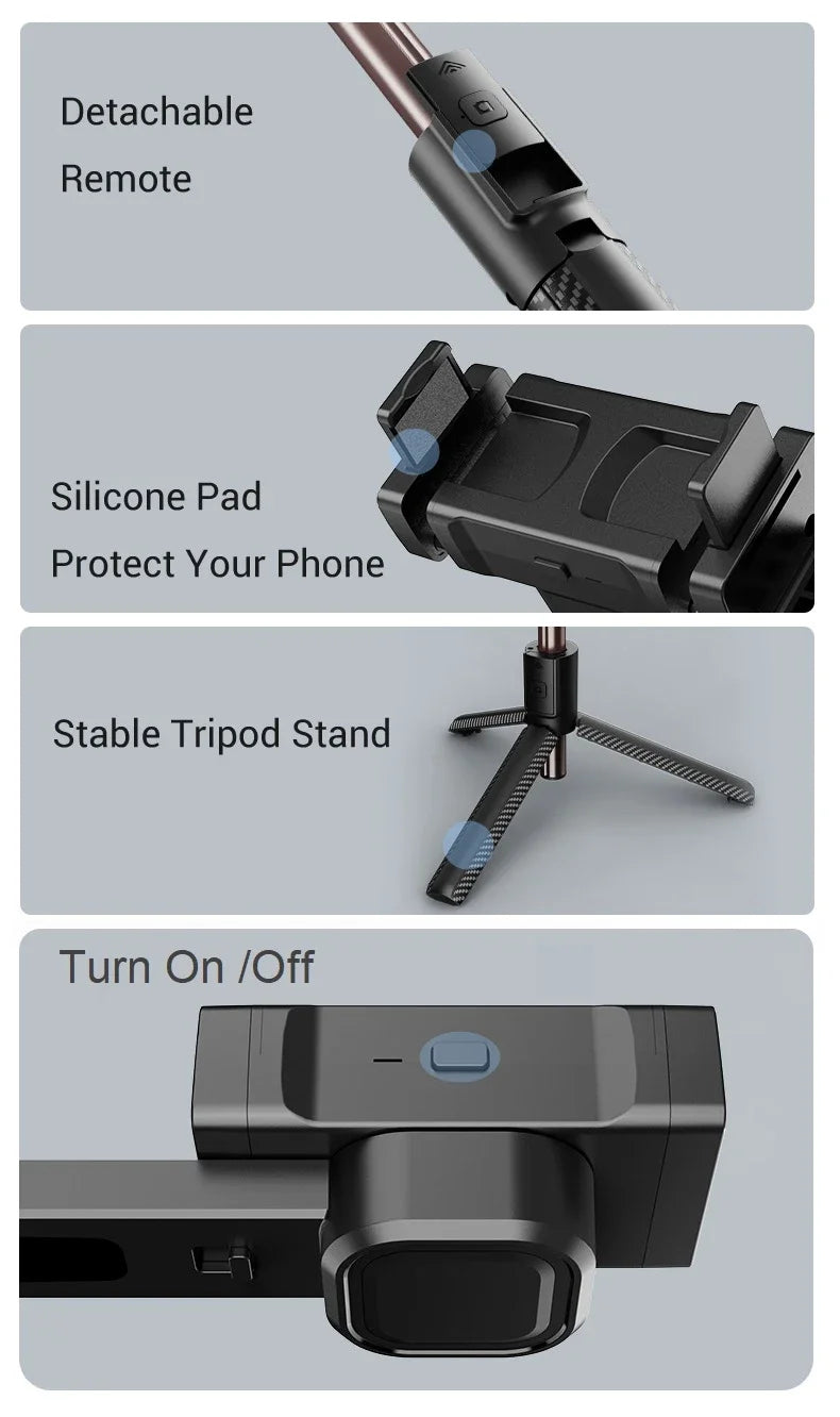 Cellphone Gimbal Stabilizer for Smartphone Mobile 1-Axis Anti Shake Selfie Stick Handheld Video Tripod Phone Holder for iPhone