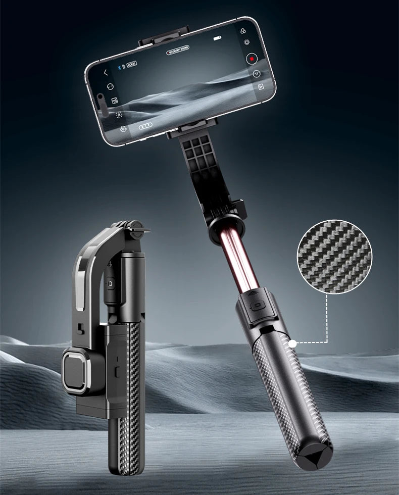 Cellphone Gimbal Stabilizer for Smartphone Mobile 1-Axis Anti Shake Selfie Stick Handheld Video Tripod Phone Holder for iPhone