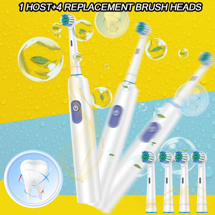 Cleaning teeth -5 charging modes for adult electric toothbrushes and 4 toothbrush heads for replacing brush heads