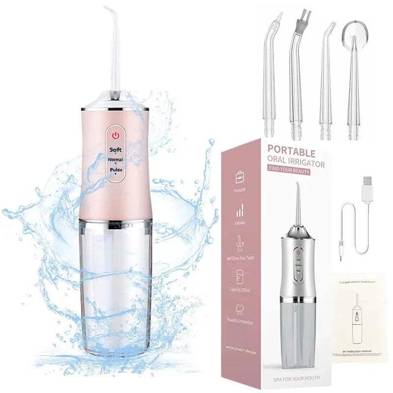 Cordless Portable Teeth Water Irrigator Dental Flosser Travel Waterproof Rechargeable Cleaner Ipx7 Home Oral Irigator Waterpick