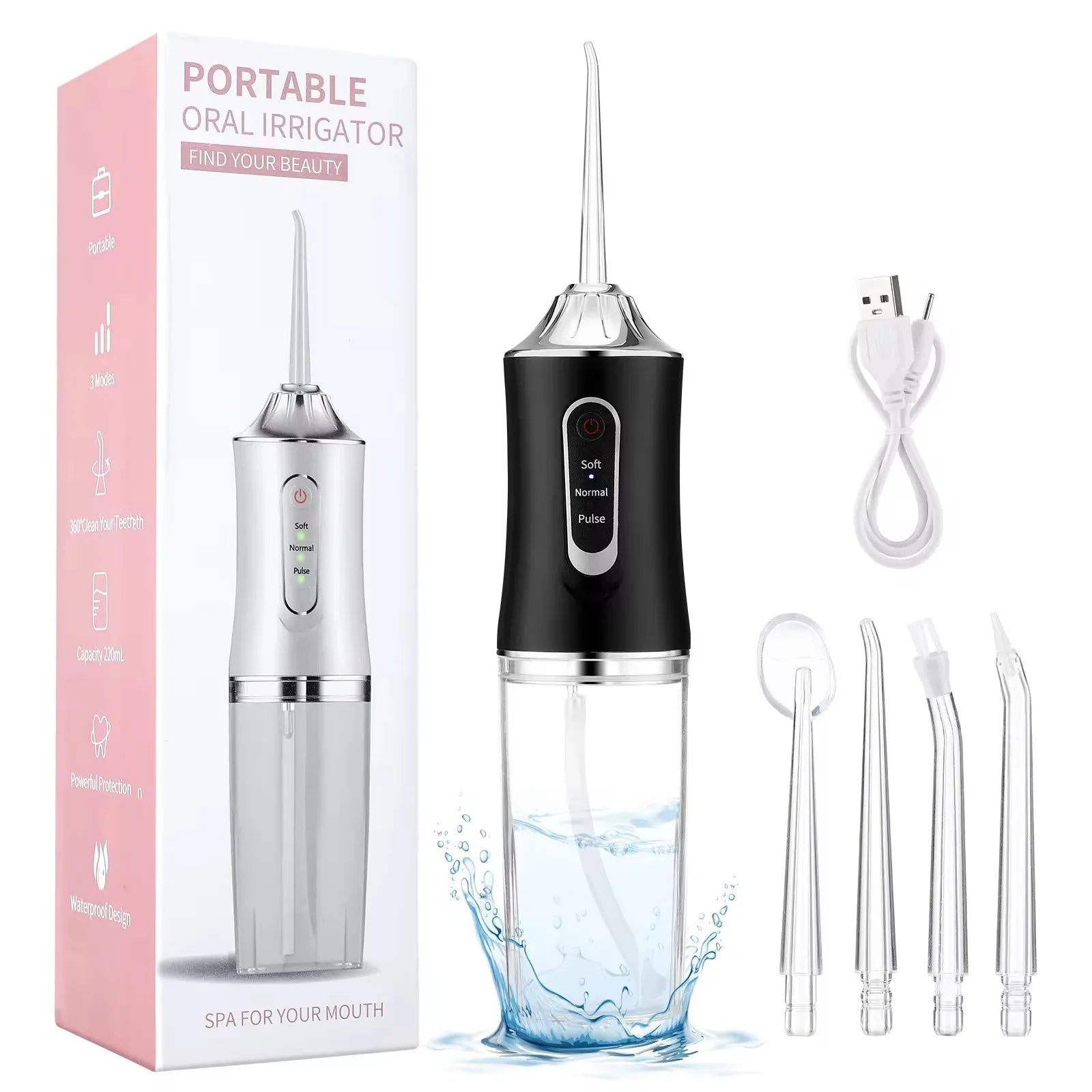 Cordless Portable Teeth Water Irrigator Dental Flosser Travel Waterproof Rechargeable Cleaner Ipx7 Home Oral Irigator Waterpick