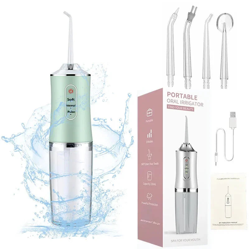 Cordless Portable Teeth Water Irrigator Dental Flosser Travel Waterproof Rechargeable Cleaner Ipx7 Home Oral Irigator Waterpick