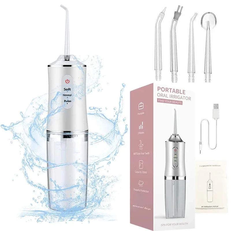 Cordless Portable Teeth Water Irrigator Dental Flosser Travel Waterproof Rechargeable Cleaner Ipx7 Home Oral Irigator Waterpick
