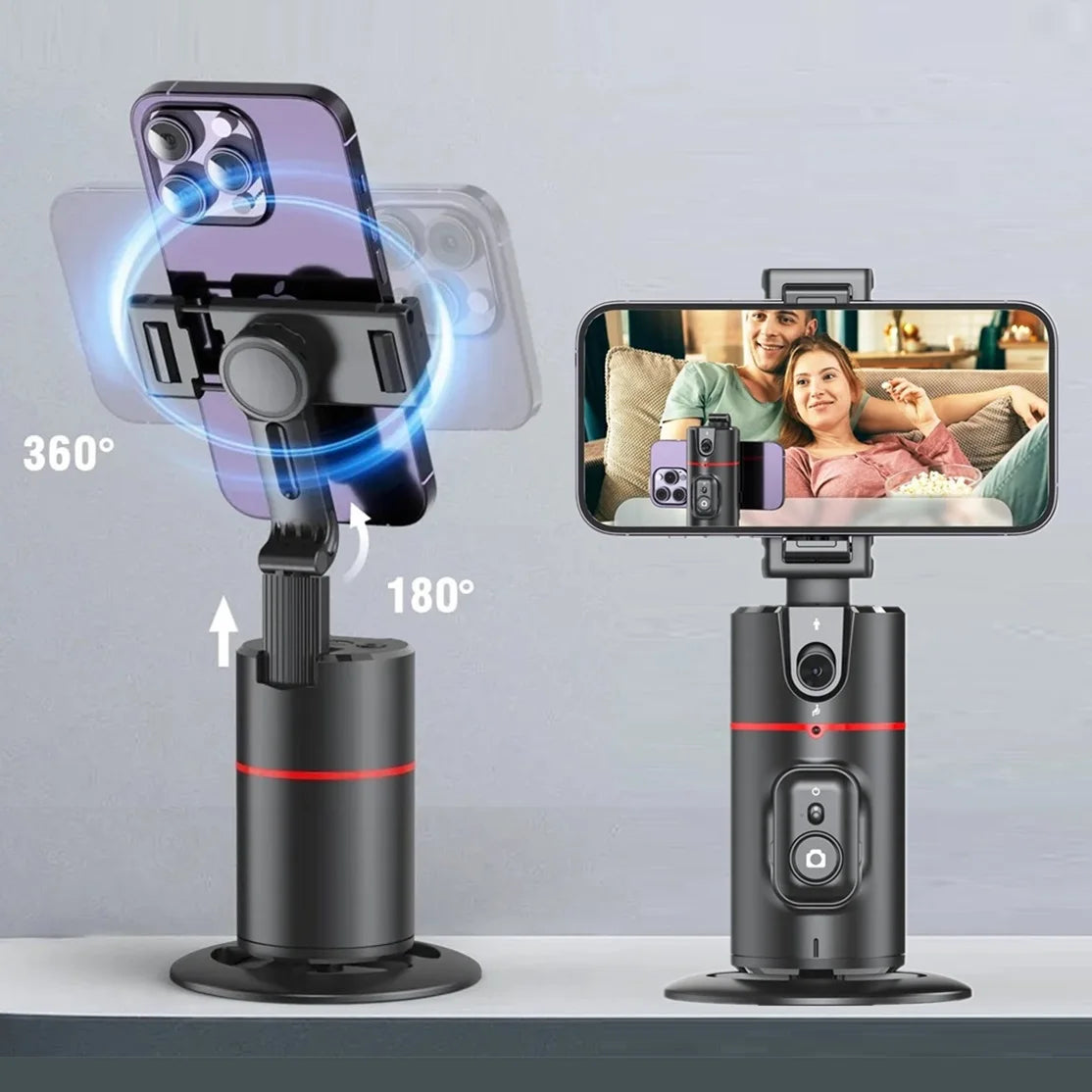 Desktop Auto Face Tracking Gimbals Wireless 360° Rotation Phone Holder Selfie Stick Tripod Stand for Live Streaming Vlog Video