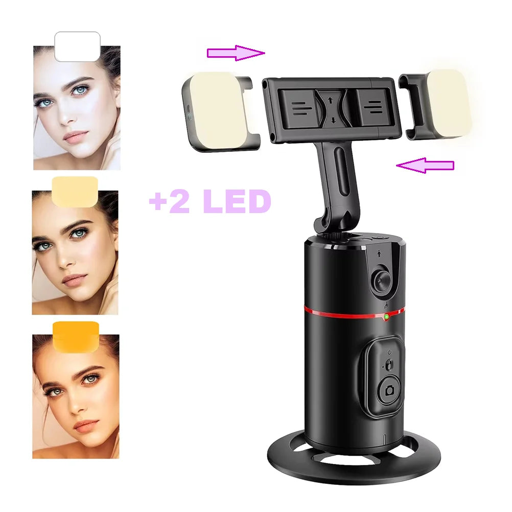 Desktop Auto Face Tracking Gimbals Wireless 360° Rotation Phone Holder Selfie Stick Tripod Stand for Live Streaming Vlog Video