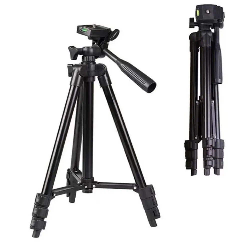 Phone Tripod Stand Cell Phone Selfie Stick Tripod with Phone Holder Extendable Metal Tripod Compatible with Smartphone Camera