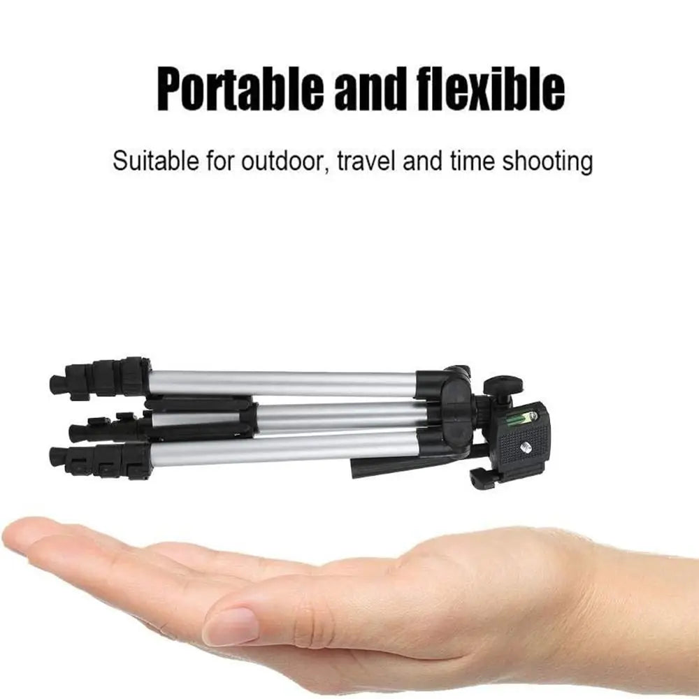 Phone Tripod Stand Cell Phone Selfie Stick Tripod with Phone Holder Extendable Metal Tripod Compatible with Smartphone Camera