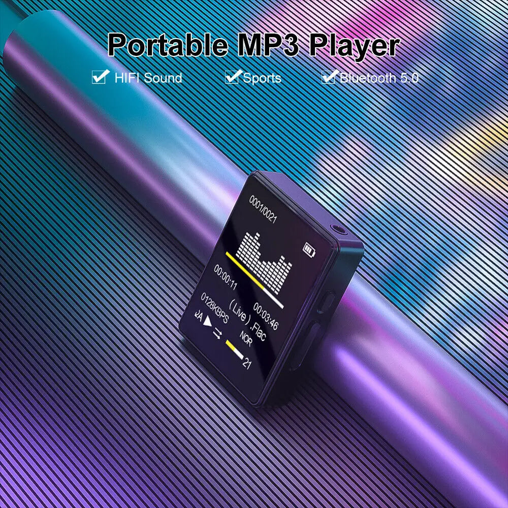Portable HiFi MP3 Player Bluetooth 5.0 Music Stereo Speaker Mini MP3 Video Playback With TFT Screen FM Radio Recording Walkman