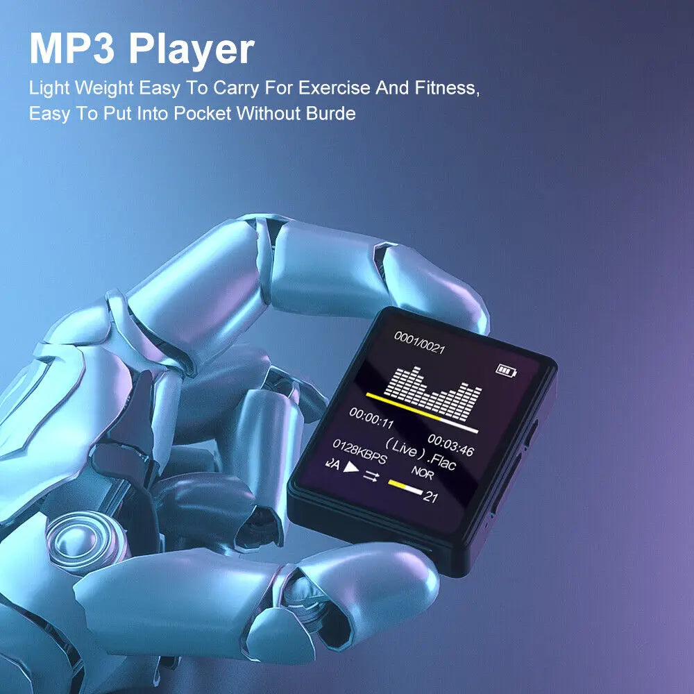 Portable HiFi MP3 Player Bluetooth 5.0 Music Stereo Speaker Mini MP3 Video Playback With TFT Screen FM Radio Recording Walkman