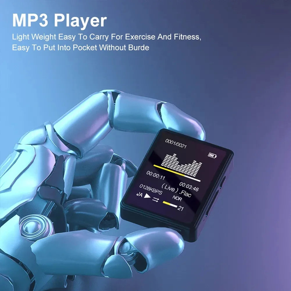 Portable MP3 Player Bluetooth 5.0 Music Stereo Speaker Mini MP3 Video Playback With TFT Screen TYPE-C Charging 8/16/32/64GB