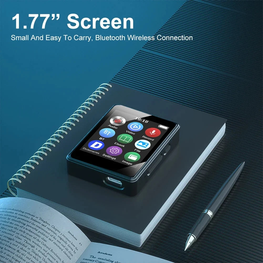 Portable MP3 Player Bluetooth 5.0 Music Stereo Speaker Mini MP3 Video Playback With TFT Screen TYPE-C Charging 8/16/32/64GB
