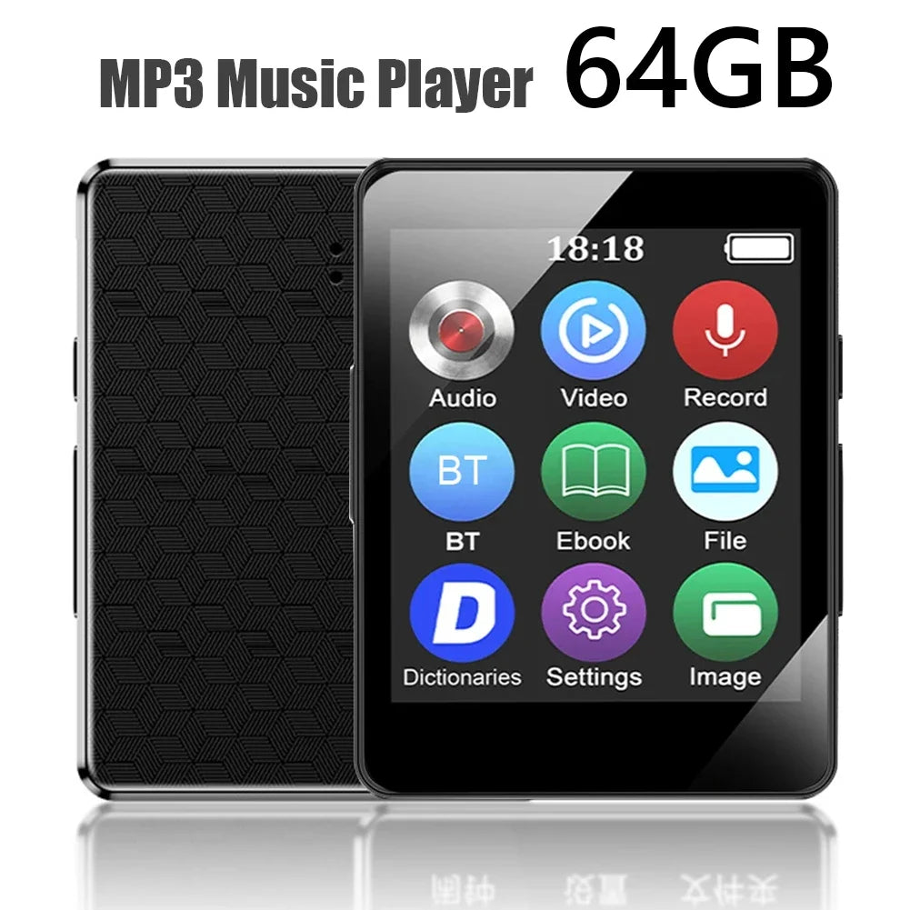 Portable MP3 Player Bluetooth 5.0 Music Stereo Speaker Mini MP3 Video Playback With TFT Screen TYPE-C Charging 8/16/32/64GB