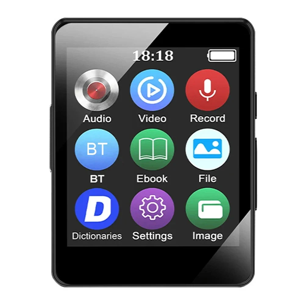 Portable MP3 Player Bluetooth 5.0 Music Stereo Speaker Mini MP3 Video Playback With TFT Screen TYPE-C Charging 8/16/32/64GB