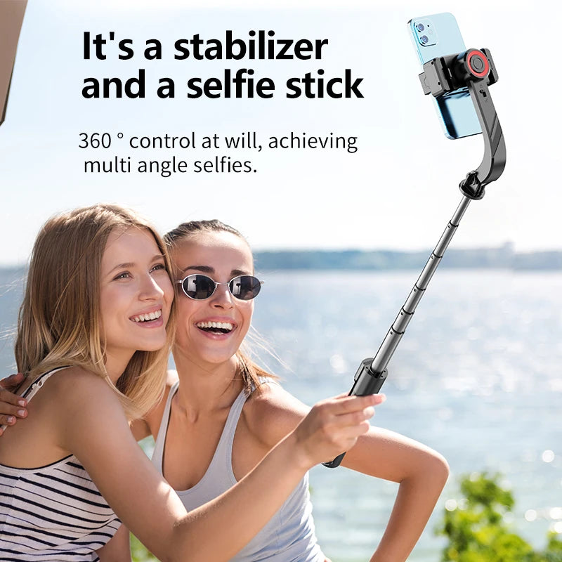 Roreta 2025 NEW Gimbal Stabilizer Selfie Stick Foldable Wireless Tripod with Bluetooth Shutter Monopod for IOS Android