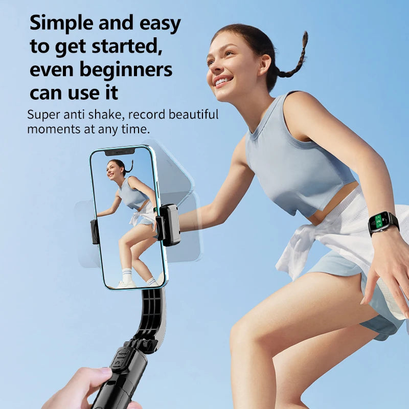 Roreta 2025 NEW Gimbal Stabilizer Selfie Stick Foldable Wireless Tripod with Bluetooth Shutter Monopod for IOS Android