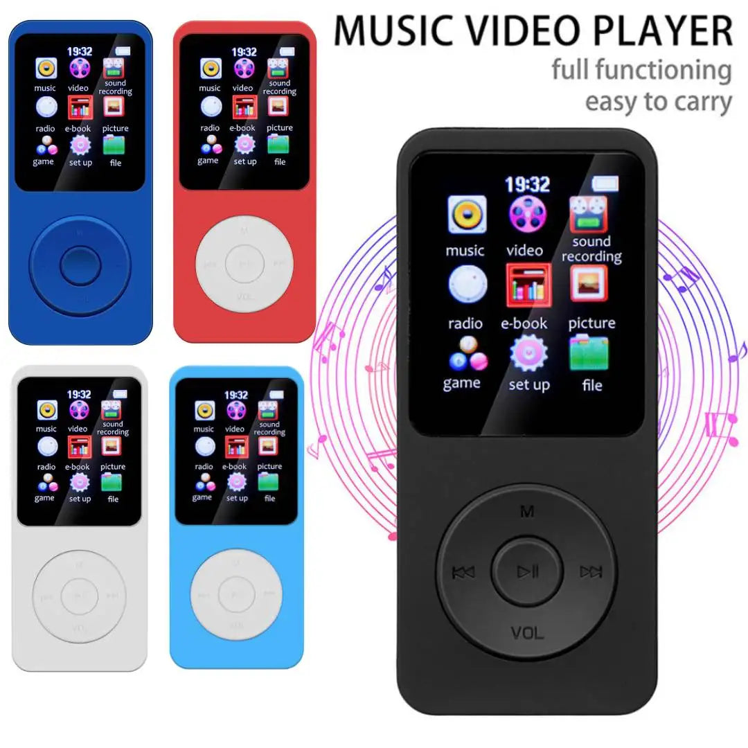MP3 Player 1.8 in Screen HiFi Lossless Music Player Bluetooth-Compatible 5.0 Sports MP3 Player Support FM Radio E-Book Recording