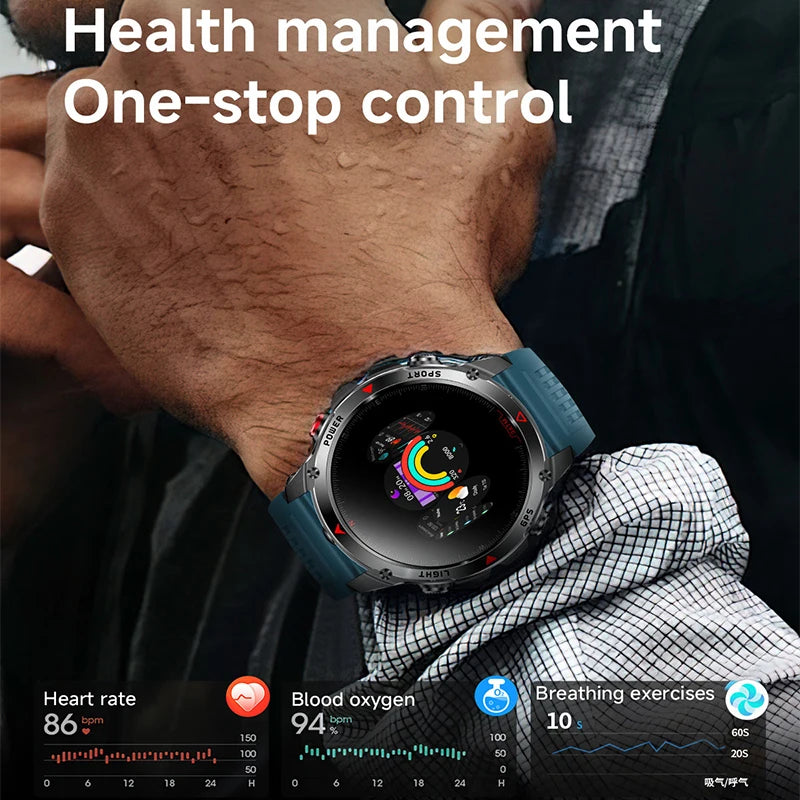2025 New Professional GPS Sports Smart Watch Men 1.46"HD Screen 3ATM Compass  Popular Outdoors Bluetooth Call Men Smart Watch