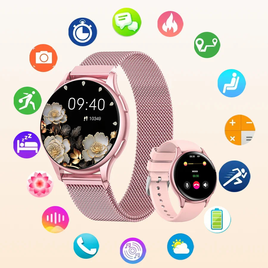 Smart Watch for Women Fitness Tracker Heart Rate Sleep Monitor Pedometer 100+ Sport Modes Compatible with Android iPhone