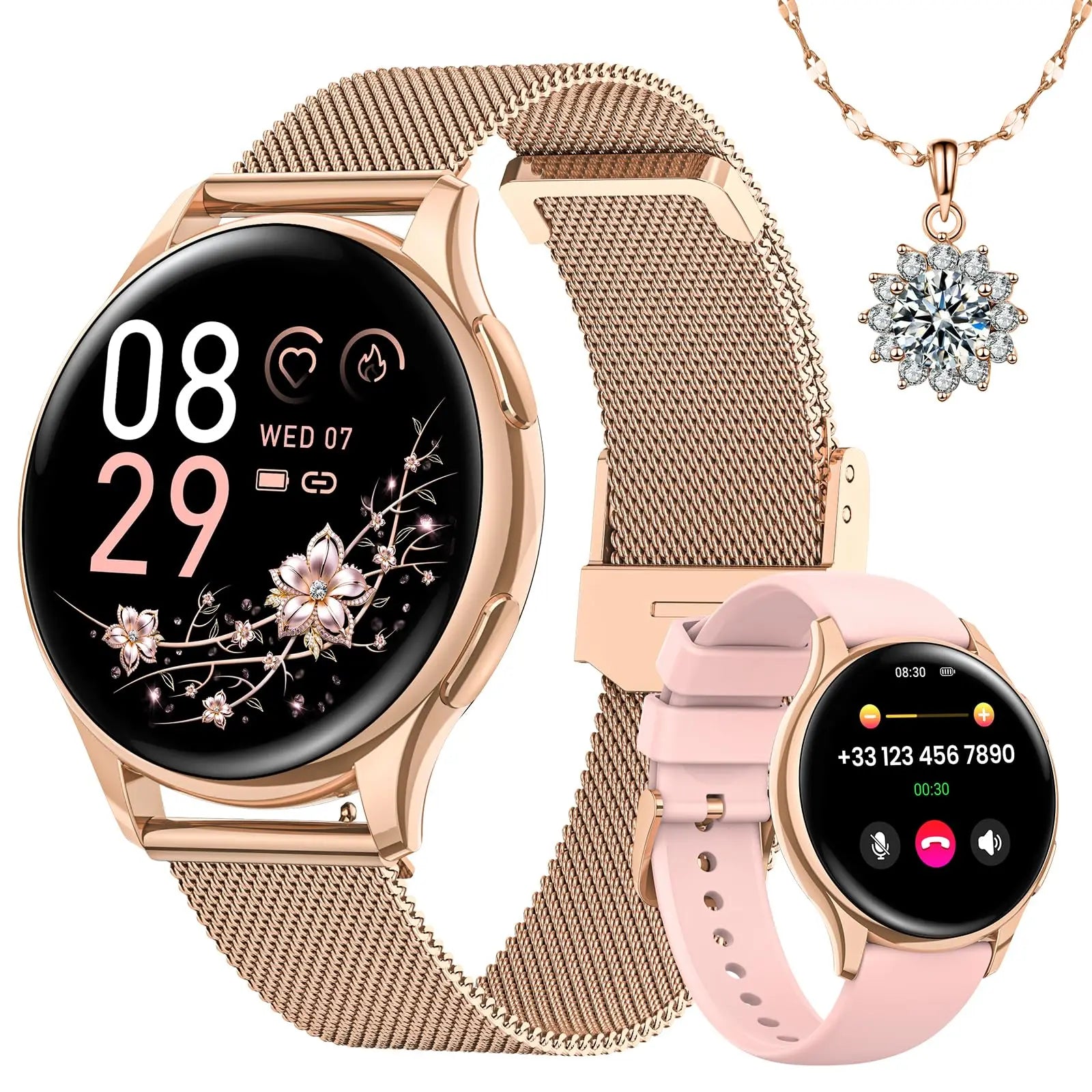 Smart Watch for Women Fitness Tracker Heart Rate Sleep Monitor Pedometer 100+ Sport Modes Compatible with Android iPhone