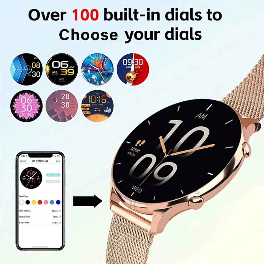 Smart Watch for Women Fitness Tracker Heart Rate Sleep Monitor Pedometer 100+ Sport Modes Compatible with Android iPhone