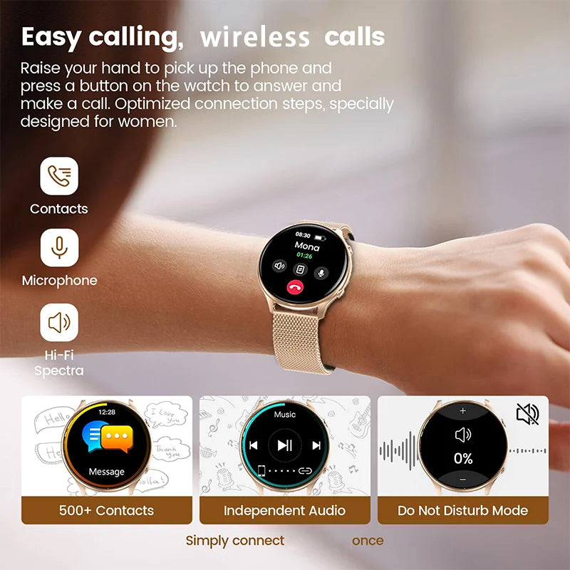 Smart Watch for Women Fitness Tracker Heart Rate Sleep Monitor Pedometer 100+ Sport Modes Compatible with Android iPhone