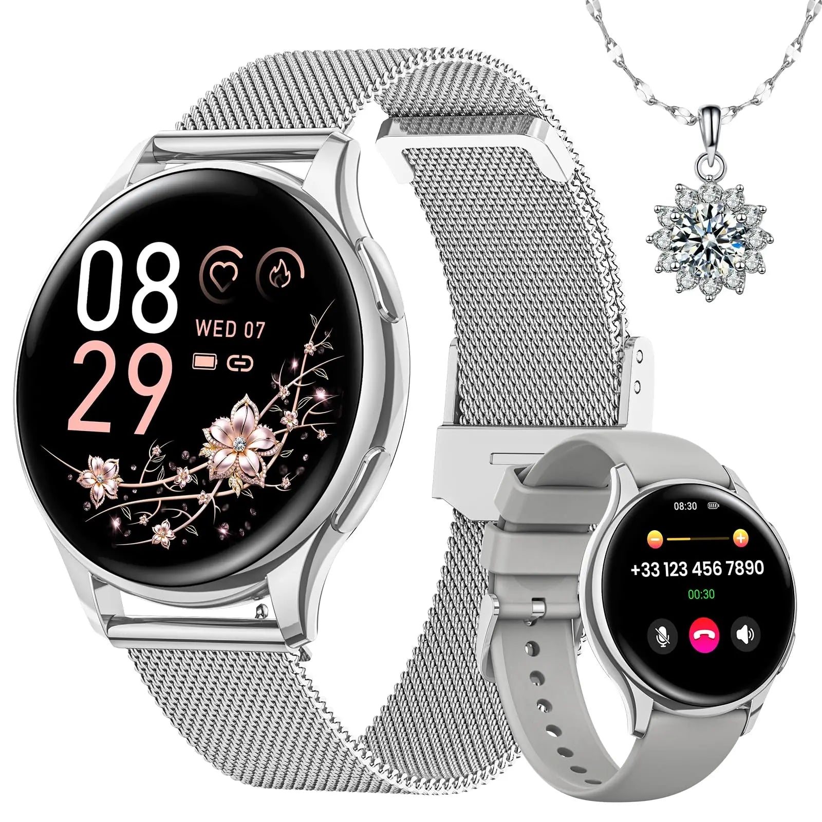 Smart Watch for Women Fitness Tracker Heart Rate Sleep Monitor Pedometer 100+ Sport Modes Compatible with Android iPhone