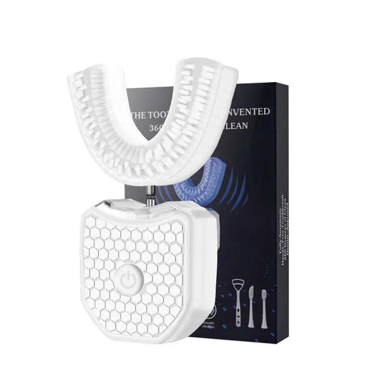 U Shape Tooth Brush Wireless Electric Adult Sonic Toothbrush Portable 360° Oral Cleaner Tongue Scraper